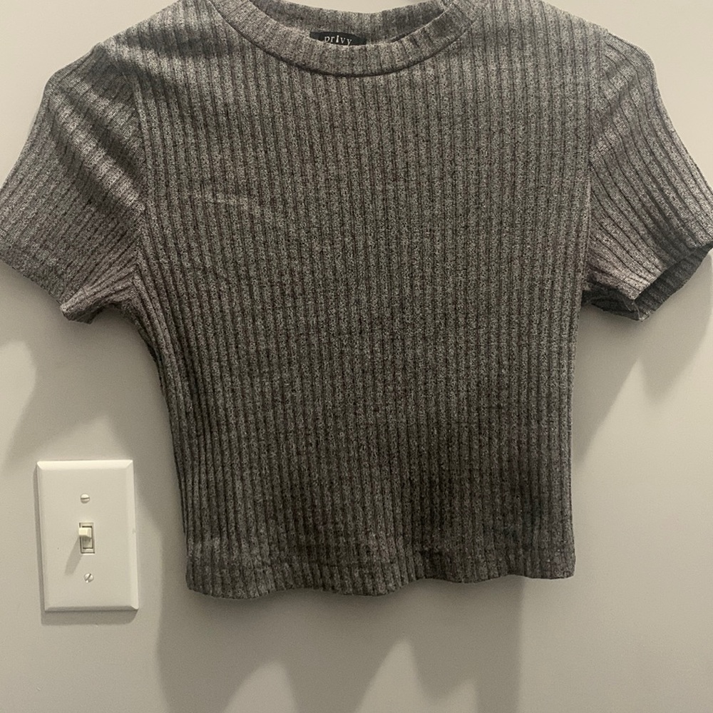Gray crop top